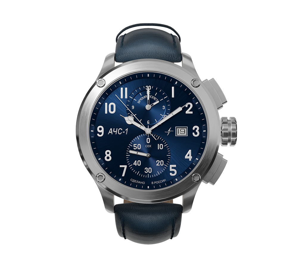 AChS-1 3520.D 44 mm quartz chronograph blue matt