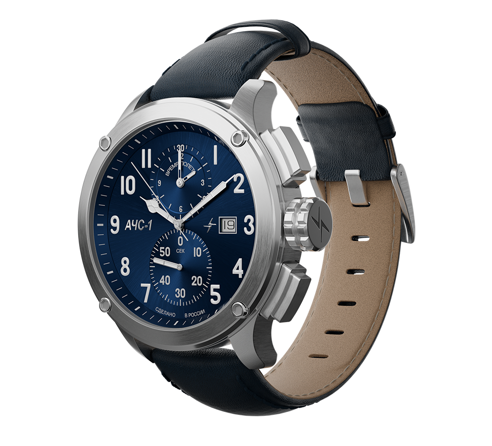 AChS-1 3520.D 44 mm quartz chronograph blue matt