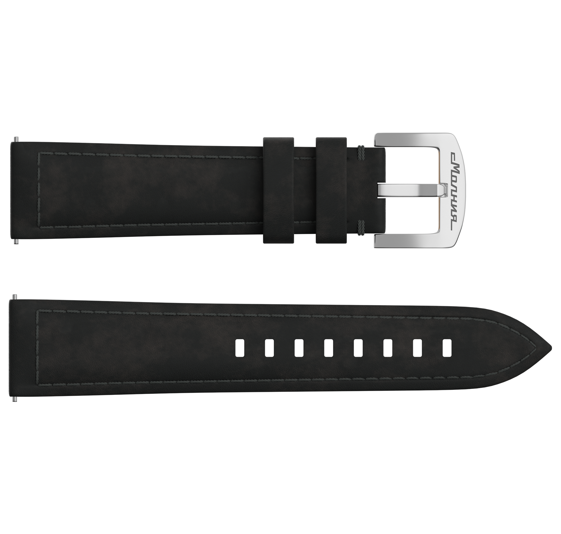 Ремешок из кожи нубука, 22 мм, серый 