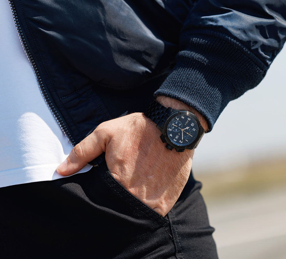 AChS-1 3520.D 44 mm quartz chronograph blue matt