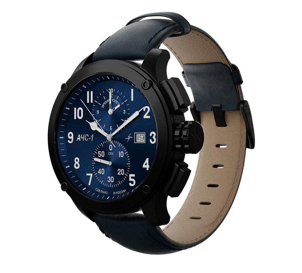 AChS-1 3520.D 44 mm quartz chronograph blue matt