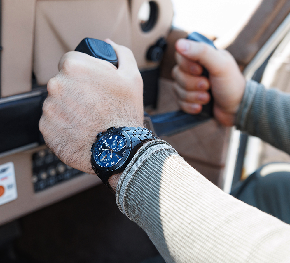 AChS-1 3520.D 44 mm quartz chronograph blue matt