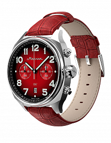 Reloj con esfera roja